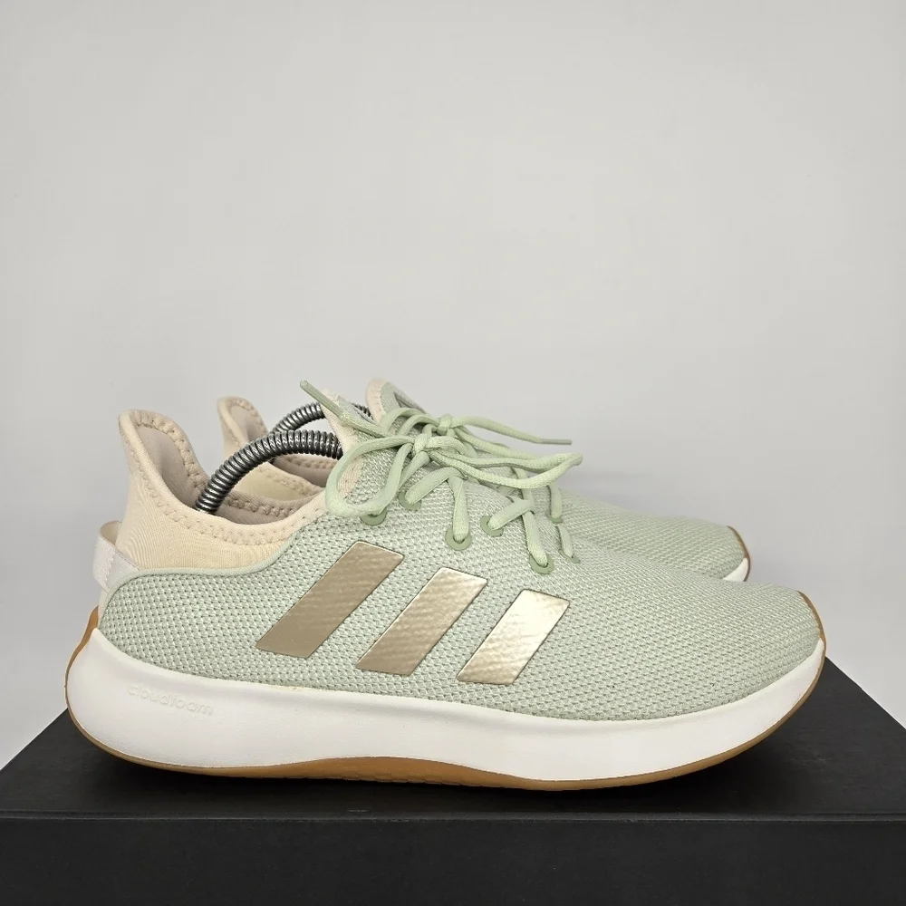 New adidas Cloudfoam Pure 'Linen Green Gum' Women's Running Shoes Size 8.5